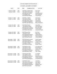 LECTOR/COMMENTATOR SCHEDULE OCTOBER, NOVEMBER ...