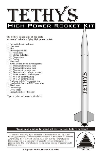 Tethys instruction booklet.cdr - Public Missiles Ltd.