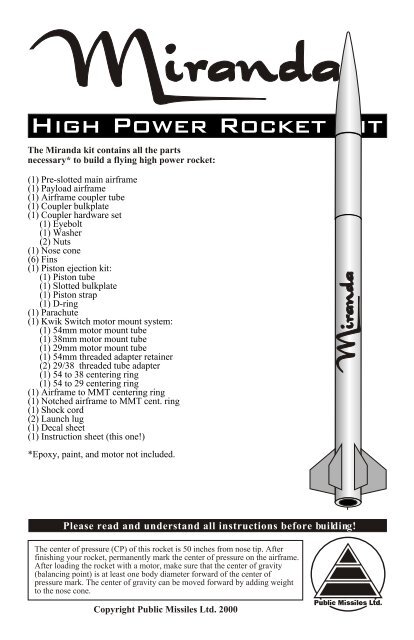 Miranda instruction booklet.cdr - Public Missiles Ltd.