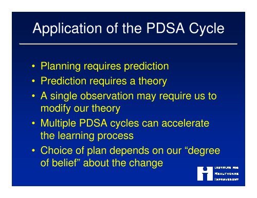The PDSA Cycle - Safety Net Institute