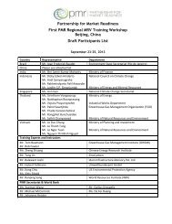 Asia MRV Training: Participant List - Partnership for Market Readiness