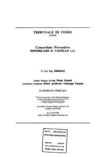 TRIBUNALE DI COMÃ’ Concordato Preventivo - AsteItalia