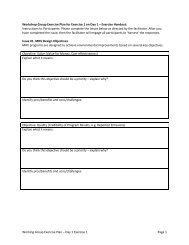 Working Group Exercise Plan â Day 1 Exercise 1 Page 1 Workshop ...