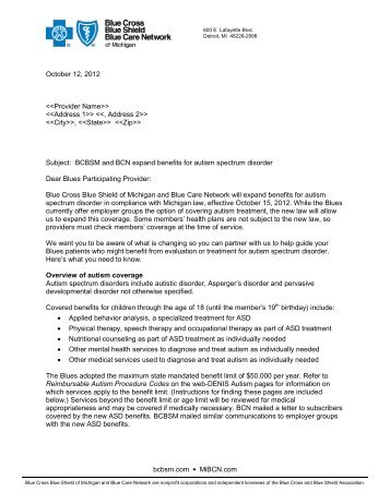 BCBSM and BCN autism physician letter - e-Referral - Blue Cross ...