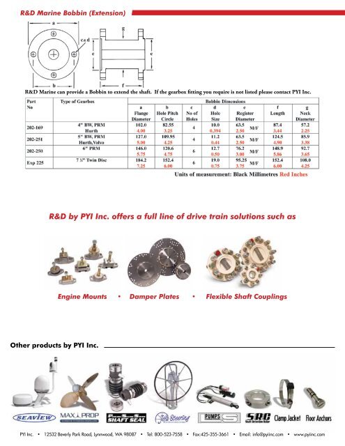 R&D Marine Split Coupling Catalog - PYI Inc.