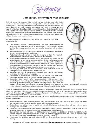 De Jefa RP300 ârack and pinionâ stuurkolom - PYI Inc.