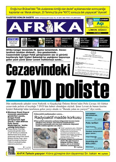 5 Temmuz 2009 - Afrika Gazetesi