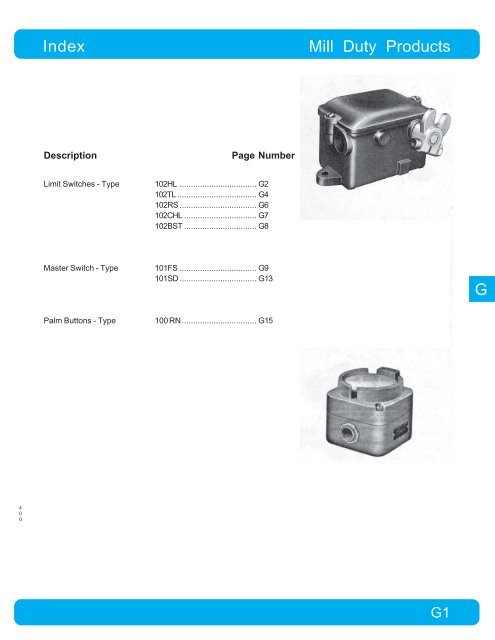 G Index Mill Duty Products - Danaher Specialty Products