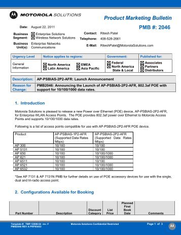 PMB Template - Prod Launch - Wireless Network Solutions