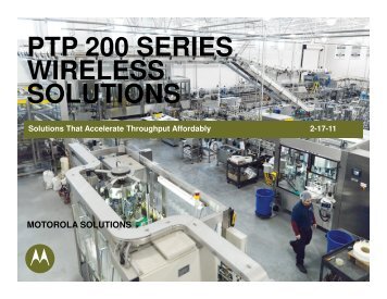 PTP 200 SERIES WIRELESS SOLUTIONS - Wireless Network ...