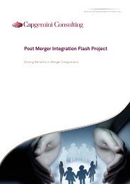 Post Merger Integration Flash  Project - Capgemini