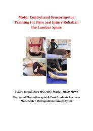 Motor Control and Sensorimotor Training for Pain and Injury Rehab ...