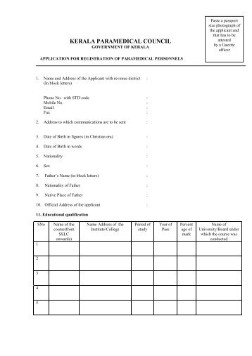 KERALA PARAMEDICAL COUNCIL - Physioblasts.Org