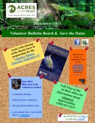 Volunteer Bulletin Board & Save the Dates - ACRES Land Trust