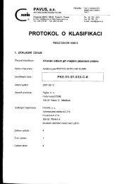 PROTOKOL O KLASIFIKACI - PLUVITEC