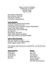August 03, 2009 - Mayor's Council on Disability - City of Chattanooga
