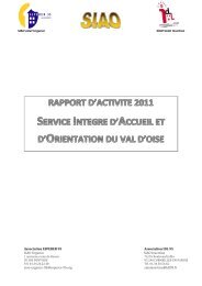 Rapport d'activitÃ© 2011 commun SIAO 95 - DRIHL Ile-de-France