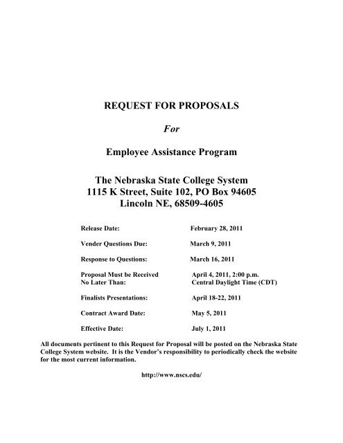 HR & Benefits: Employee Assistance Program Services RFP Template