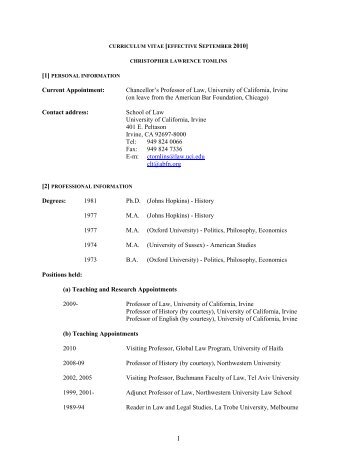 CURRICULUM VITAE - American Bar Foundation