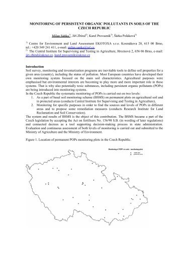 Monitoring of persistent organic pollutants in soils of the Czech ...