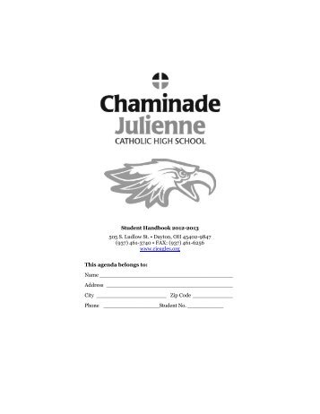 Student Handbook - Chaminade Julienne Catholic High School