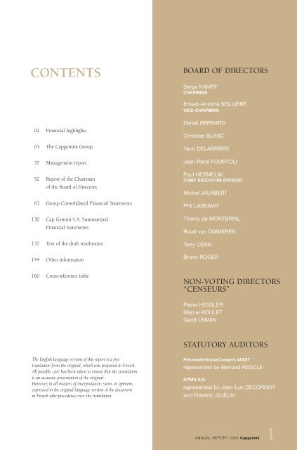 2005 Financial Report -  Capgemini