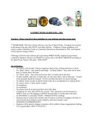 CJ SPIRIT WEEK GUIDELINES – 2012 Teachers - Please read all of ...