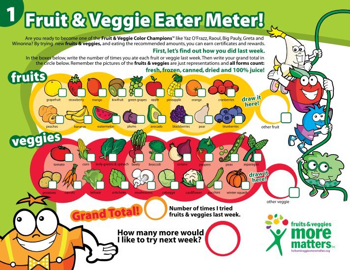 Download all 5 pages Fruits & Veggies More Matters