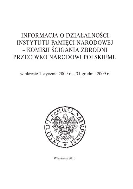 Informacja o dziaÅalnoÅci IPNâKÅZpNP w okresie 1 stycznia