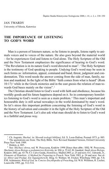 The Importance of Listening to God's Word