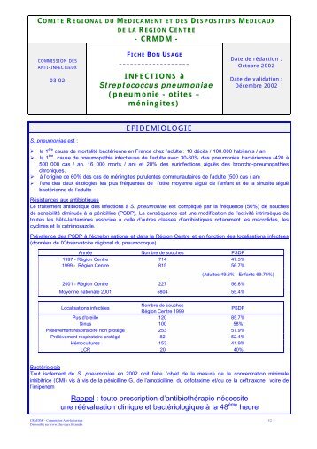 EPIDEMIOLOGIE - Omedit Centre