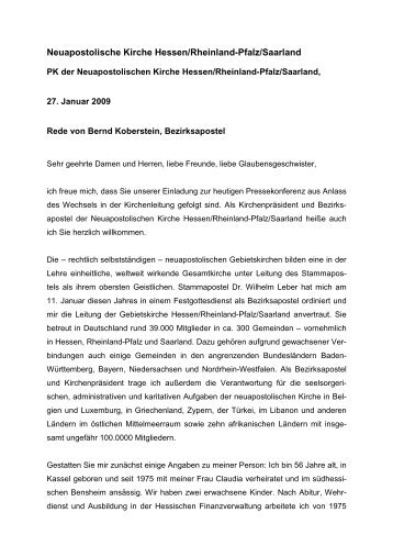 Bezirksapostel Bernd Koberstein