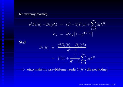 Metody numeryczne I - Panoramix