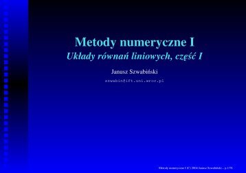 Metody numeryczne I - Panoramix