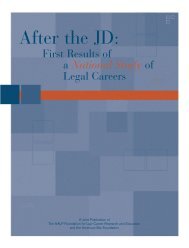After the JD: First Results of a National - American Bar Foundation