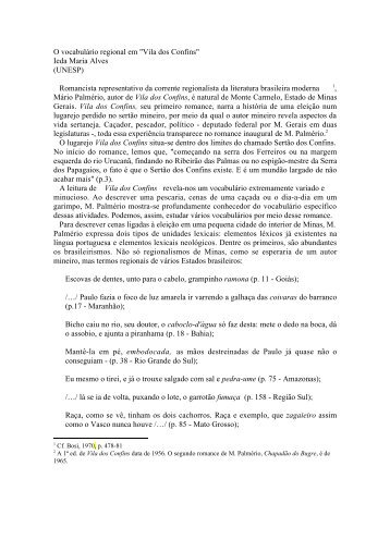 O vocabulário regional em "Vila dos Confins" Ieda Maria ... - Uniube