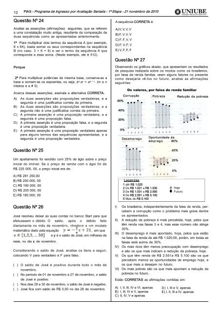 Caderno de Prova 1ª Etapa do PIAS - Uniube