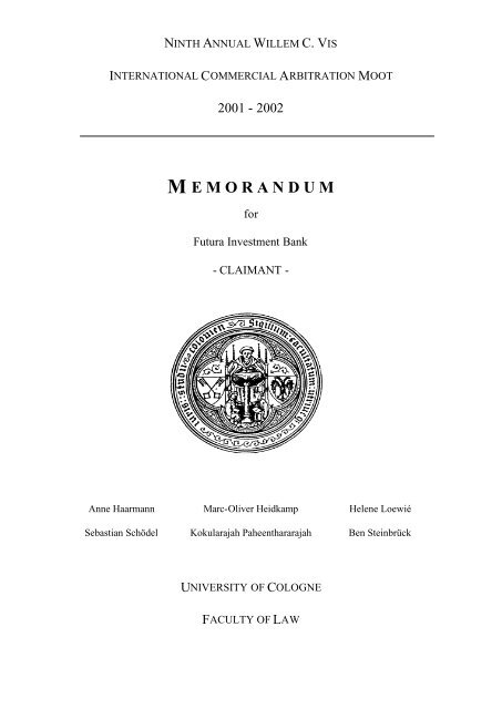 Cologne claimant - CISG Database - Pace University