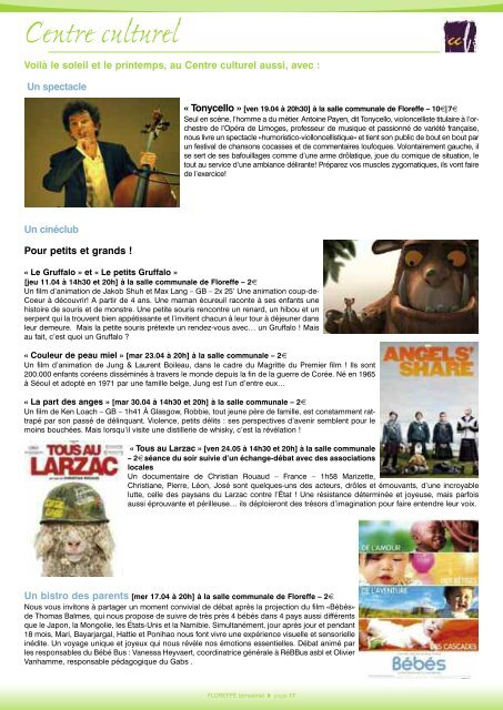 Bulletin communal d'avril 2013, n°121 (pdf 1Mo) - Floreffe