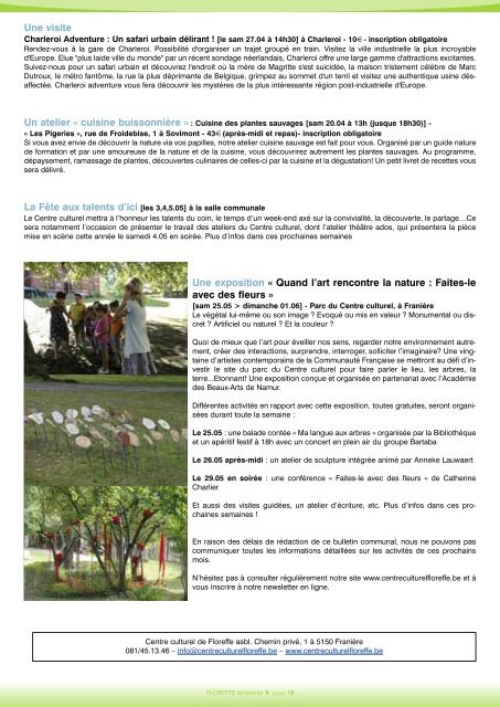 Bulletin communal d'avril 2013, n°121 (pdf 1Mo) - Floreffe