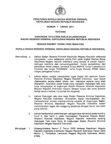 peraturan kepala badan reserse kriminal kepolisian negara republik ...