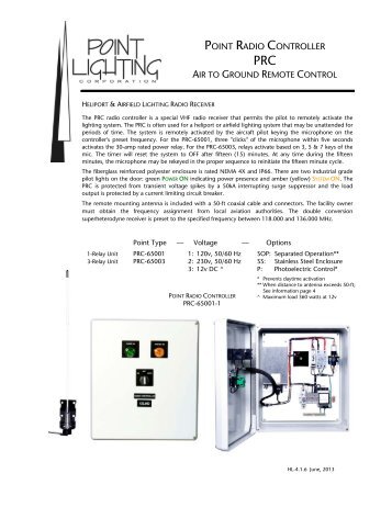 PRC-65001 Radio Controller - Point Lighting Corporation