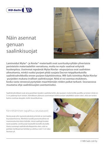 Saalinkisuojien asentaminen - WB-Sails