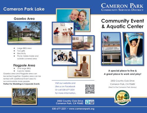 Community Center Event Brochure - Cameron Park Community ...