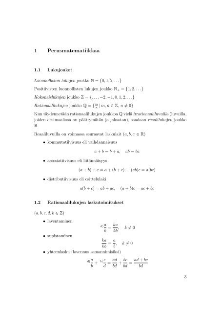 Matematiikan perusteet taloustieteilijÃ¶ille 1a - Oulun yliopiston ...