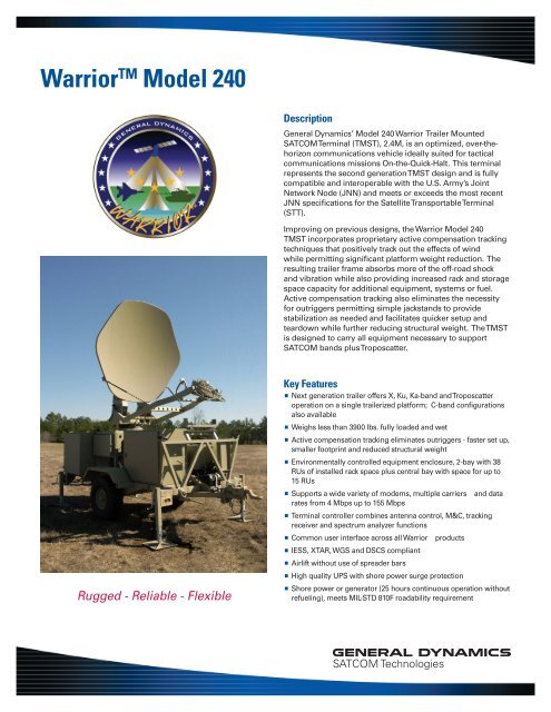 WarriorTM Model 240 - General Dynamics SATCOM Technologies