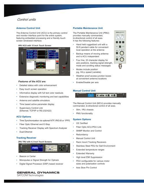 Data Sheet - General Dynamics SATCOM Technologies