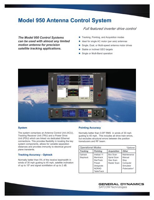 Model 950 Antenna Control System - General Dynamics SATCOM ...