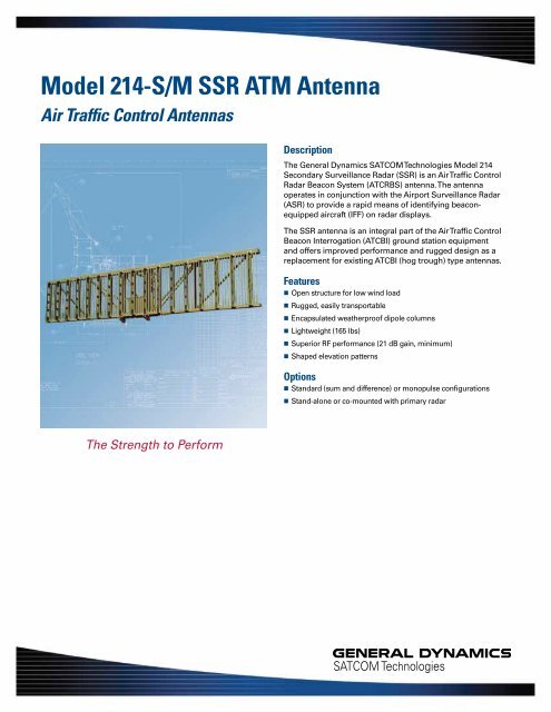 Model 214-S/M SSR ATM Antenna - General Dynamics SATCOM ...