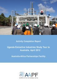 Activity Completion Report - Australia-Africa Partnerships Facility